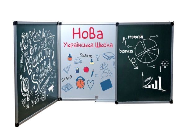Дошка для крейди - 125х400 см. Поверхня - комбінована. крейда/маркер