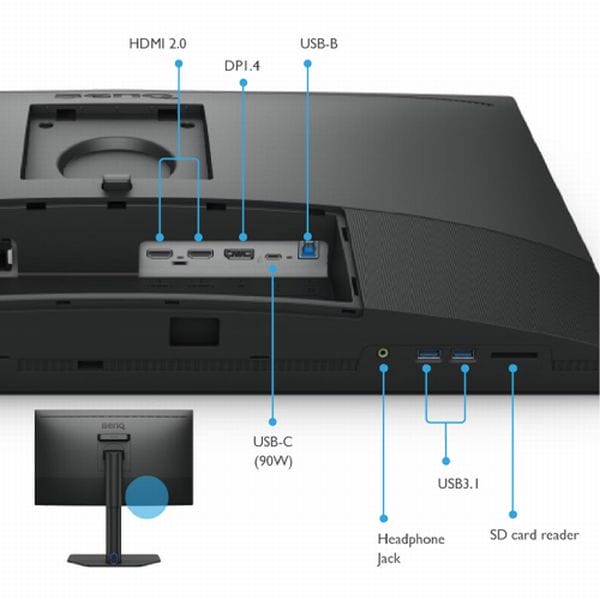 Монитор для фотографів BenQ SW272Q (27", 2K,  AdobeRGB, 90 Вт, USB-C)