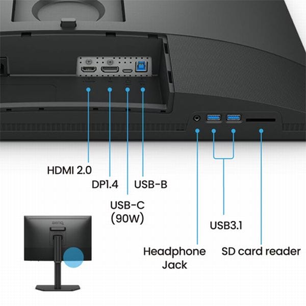 Монитор для фотографів BenQ SW242Q (24", 2K,  AdobeRGB, 90 Вт, USB-C)