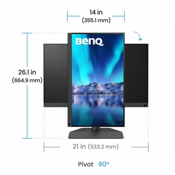Монитор для фотографів BenQ SW242Q (24", 2K,  AdobeRGB, 90 Вт, USB-C)