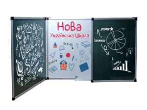 Дошка для крейди - 125х400 см. Поверхня - комбінована. крейда/маркер